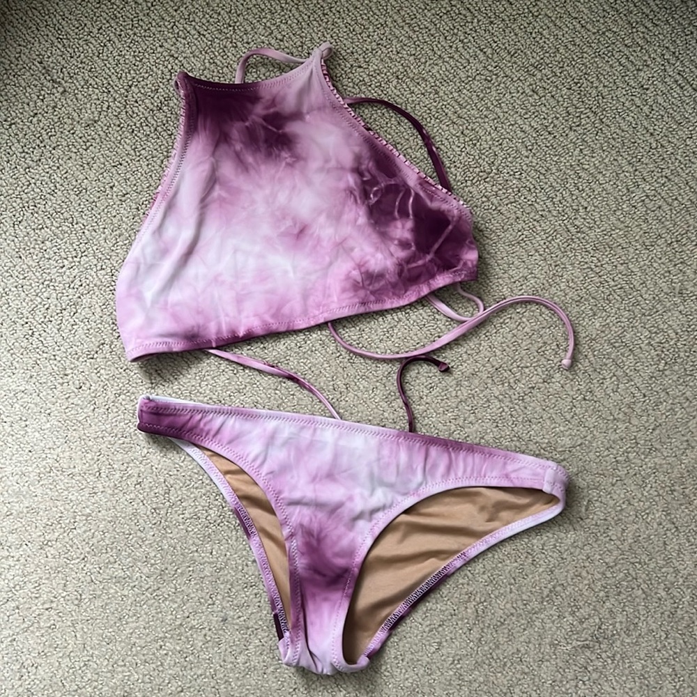 Made by Dawn Halter Bikini - Tie Dye Amethyst